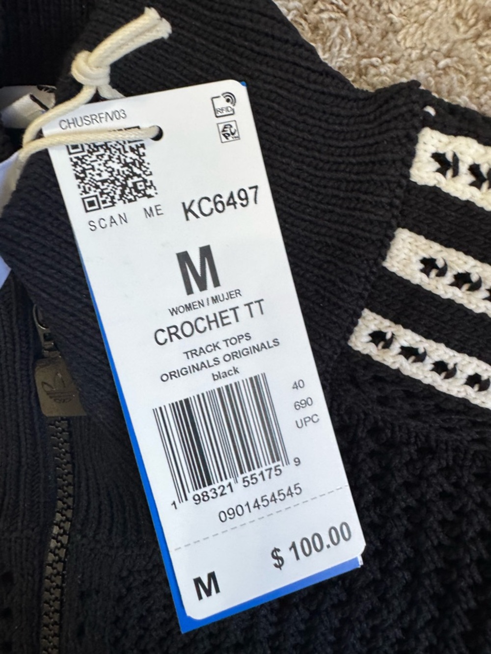 Adidas KNITTED CROCHET FIREBIRD TRACK TOP - Picture 2 of 5